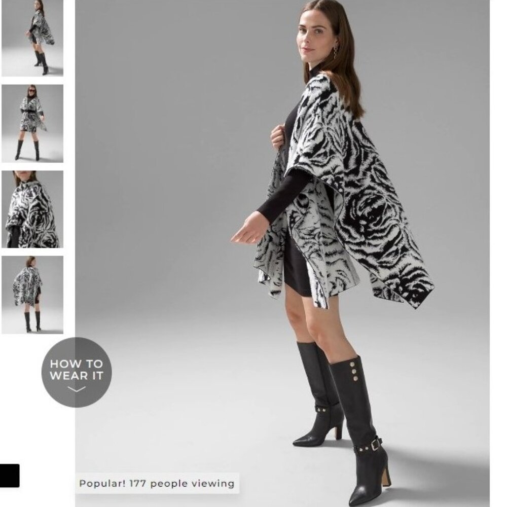 NWT White House Black Market Rose Ruana One Size